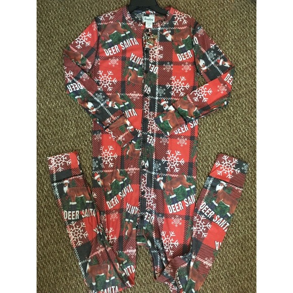 MEN'S WEMBLEY Christmas One Piece Pajama, $60, Sz: S/M, Deer Hunting Theme - Picture 1 of 5